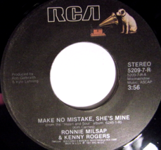 Ronnie Milsap &amp; Kenny Rogers-Make No Mistake, She&#39;s Mine-45 rpm-1987-VG+ - £5.99 GBP