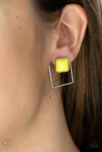 Paparazzi Flair and Square Yellow Post Earrings - New - £3.53 GBP