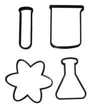 Chemistry Lab Set Of 4 Beaker Flask Science Cookie Cutter 3D Printed USA PR721 - £6.38 GBP