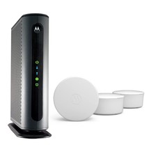 Motorola MH7603 WiFi 6 Mesh 3 Pack + MB8600 Gigabit DOCSIS 3.1 Cable Mod... - $542.99