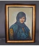 Oil on Canvas Portrait of an Arabian Bedouin Woman in Profile George Sht... - $409.78 CAD