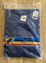 Wrights Knit Thermal Underwear Men M Long Sleeve Shirt Royal Blue Vintag... - £32.91 GBP