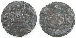 1450-1462 Campobasso Billon Tornese Pièce de Monnaie F + Molise Italie Nicola II - $141.89