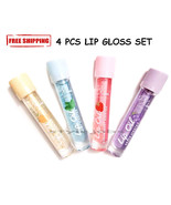 4 PCS Fruity Lemon Mint Strawberry Grape Lip Oil Gloss Clear SET - $12.74 CAD