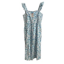 Draper James Dress Womens XXL Blue Floral Smocked Maxi Ruffle Cottagecor... - $644.78 MXN