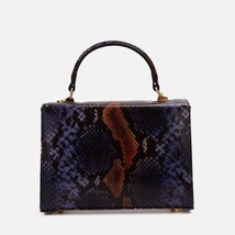 The Venezia Navy Blue Leather Snk Handbag image 5