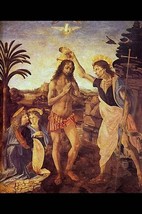 The Baptism of Christ - by Andrea de Verrocchio and Leonardo da Vinci - Art Prin - £16.52 GBP+