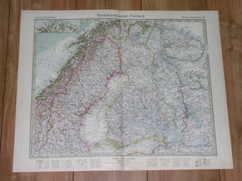 1925 Vintage Map Of Finland Karelia Petsamo / Sweden Norway Russia Soviet Union - £27.90 GBP