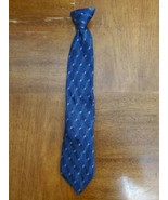 MARK JASON Boy’s Necktie 100% All Silk Youth Navy Blue With Yellow Clip ... - €7,38 EUR