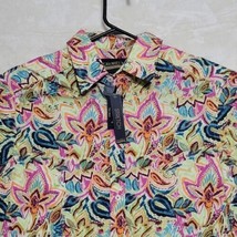 Cremieux Mens Dress Shirt Sz LT Premium Denim Floral Long Sleeve Flip Cuff - £35.17 GBP