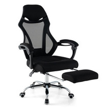 Ergonomic Mesh Office Chair with Footrest and Tilting Backrest-Black - $188.49