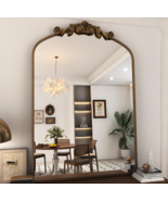SMIROR 30 Width x40 Height Ornate Vintage Mirror, Gold Arched Antique Mi... - $180.00