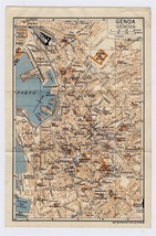 1937 Original Vintage City Map Of Genoa / Genova / Liguria Italy - $24.20