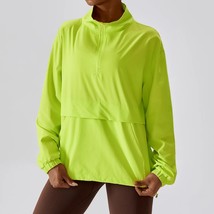 Women Outdoor Running Jacket Solid Color  Windbreaker Loose  Long Sleeve Workout - £95.64 GBP