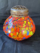 antique Bohemian Czech Loetz Glass colorfull Rose Bowl Clear - £124.67 GBP