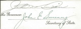 Ohio Governor John Bricker &amp; Secretary / State John Sweeney Signed Card JSA - $74.24