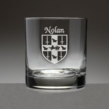 Nolan Irish Coat of Arms Tumbler Glasses - Set of 4 (Sand Etched) - £53.81 GBP