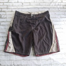 American Eagle Outfitters Boardshorts Mens 38 Gray Red Colorblock Swim Beach - £17.26 GBP