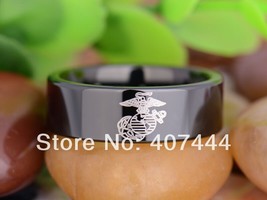 Free Shipping JEWELRY Hot Sales 8MM Black Pipe Army Military Marines Ring Mens T - £28.93 GBP