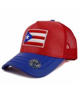 Trendy Apparel Shop Puerto Rico Flag Embroidered PU Trucker Mesh Back Ca... - £13.66 GBP