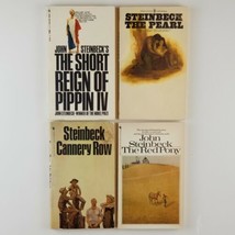 Lot of 4 John Steinbeck Paperback Books Pearl, Red Pony, Cannery Row, Pippin IV