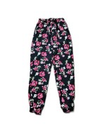 Faded Glory Pull On Girls Pants ~ Sz XL ~ Black ~ Floral ~ 30&quot; Inseam - £10.54 GBP