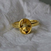 Natural Certified Yellow Sapphire Ring, Pukhraj Ring, Sapphire Gemstone Ring, - £39.06 GBP