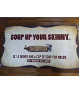 Potbelly Sandwich Works 2000s Skinny Sandwich Soup Pair Promo Sign 40&quot; X... - $543.12 CAD