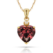 3.07Ct White Sapphire & Heart Alexandrite Charm Pendant14K Yellow Gold w/Chain - $214.83