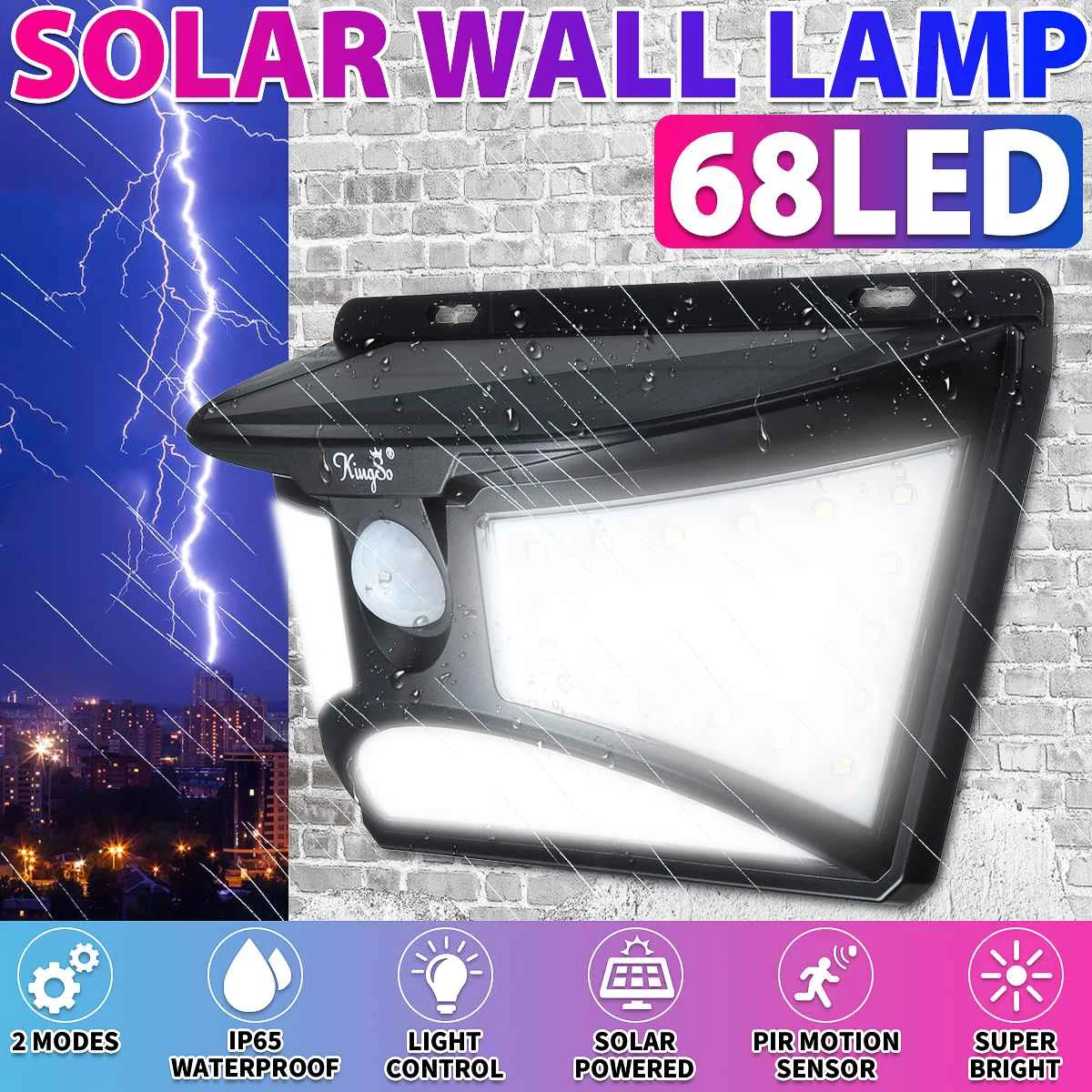68 LED Solar Light Outdoor Motion Sensor PIR Wall Light Waterproof Solar Lamp So - £158.26 GBP