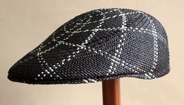 Original Panama Hat from Ecuador - Flat cap &quot;Ivy - black&quot; - $109.00