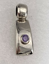 Amethyst Purple Cz Pendant Real Solid Sterling Silver 8.7 G - £58.13 GBP
