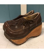 Vintage Y2K Bakers Phoebe brown wooden wedge shoes size  5.5B - £46.74 GBP