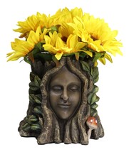 Celtic Greenman Tree Woman Gaia Dryad Ent Earth Goddess Floral Planter F... - £21.57 GBP