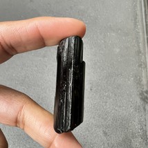 Natural Tourmaline Rough 87.75 Carats Black Color 70x10mm Cylinder Gems Rough - £350.56 GBP