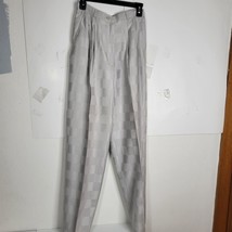 Womans Tohbla Silk/Wool Blend Pants Gray  on gray checkerboard Pattern S... - £26.36 GBP