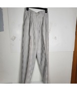 Womans Tohbla Silk/Wool Blend Pants Gray  on gray checkerboard Pattern S... - £26.70 GBP