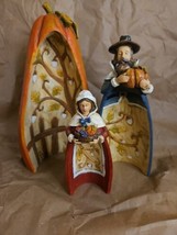 3 Piece Fall Thanksgiving Decor Nesting Pilgrim 9&quot; Figurine - £18.01 GBP