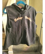 Harley Davidson Women&#39;s Full-Zip Sleeveless Vest Hoodie  Size 1W Black - $29.65