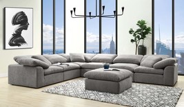 Naveen Gray Linen Modular Sectional Sofa - $4,157.99