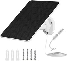 6W Solar Panel for Security Camera Outdoor 5V Micro USB USB C Port Solar... - £28.19 GBP