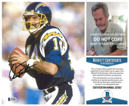 Dan Fouts signed San Diego Chargers football 8x10 photo Beckett COA proof auto.. - £85.43 GBP