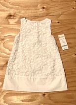 Gymboree Sleeveless Dress with Floral Lace Overlay, White - Size 12/18 mo (NWT) - £11.73 GBP