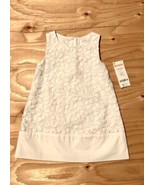 Gymboree Sleeveless Dress with Floral Lace Overlay, White - Size 12/18 m... - $15.00