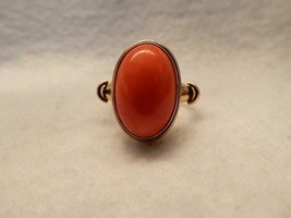 Bague en corail naturel vintage fait main en or 14 carats 5,70 carats pour... - £676.89 GBP