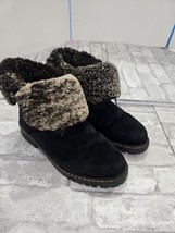 Sorel Women&#39;s Suede Ankle Winter Boots Faux Fur Size 9 Black - $666.19 MXN