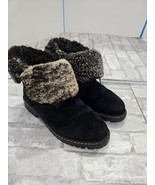 Sorel Women&#39;s Suede Ankle Winter Boots Faux Fur Size 9 Black - $666.19 MXN
