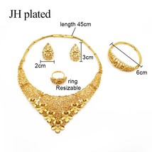 Dubai gold jewelry sets African bridal wedding gifts for women Saudi Arab Neckla - £25.38 GBP