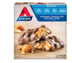 Atkins Advantage Snack Bars Caramel Chocolate Nut Roll1.55oz x 5 pack - $19.99