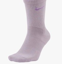 Nike DRI-FIT Everyday Plus Performance Cushion Crew Socks White Purple Mens 8-12 - £12.22 GBP